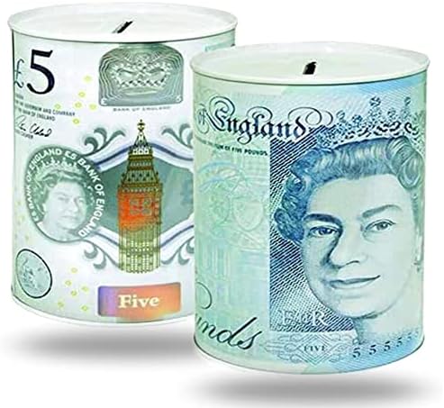 50 Pound Notes Design Money Tin Box, Money Saving Tin Multicolor Coin Tin, Money Can, Cash Tin, Savings Tin, Birthday, Holiday and Christmas Fund (Size Large)