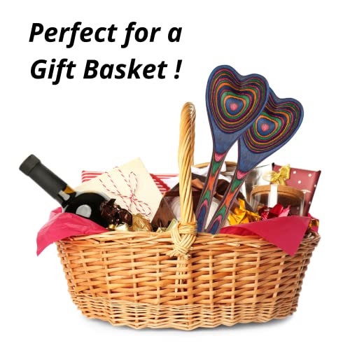 Heart-Shaped-Rainbow-Pakkawood-Wooden-Spoon--Country-Kitchen-Vintage-Wood-Utensil-Colorful-Handcrafted-Pakka-Cooking-Serving-Mixing-Spoon-Unique-Gift-Idea