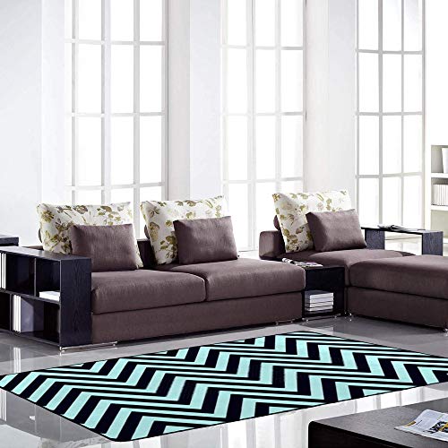 Tapis de salon en velours corail noir vert grand format extensible - 4