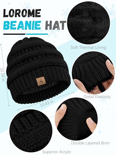 LOROME Winter Beanie Hat Scarf Gloves