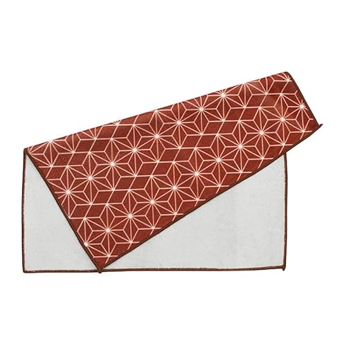 風呂敷 結ばない お弁当包み ランチバッグ 大判 おしゃれ 子供 ランチクロス 和柄 大人 布 ハンカチ 大きめ 可愛い 小さめ ランチバック 男性 (Sサイズ, ブラウン・麻の葉)