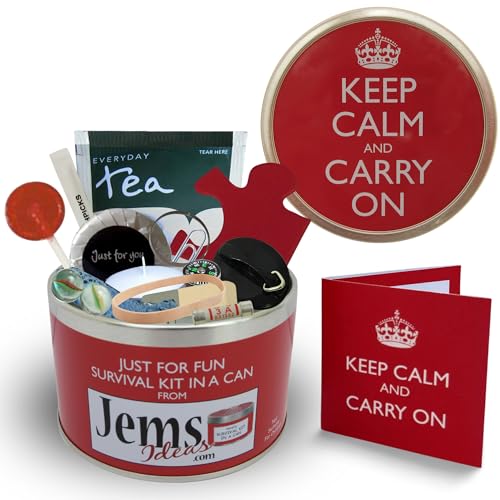 Kit de supervivencia en una lata Keep Calm & Carry On Regalo...