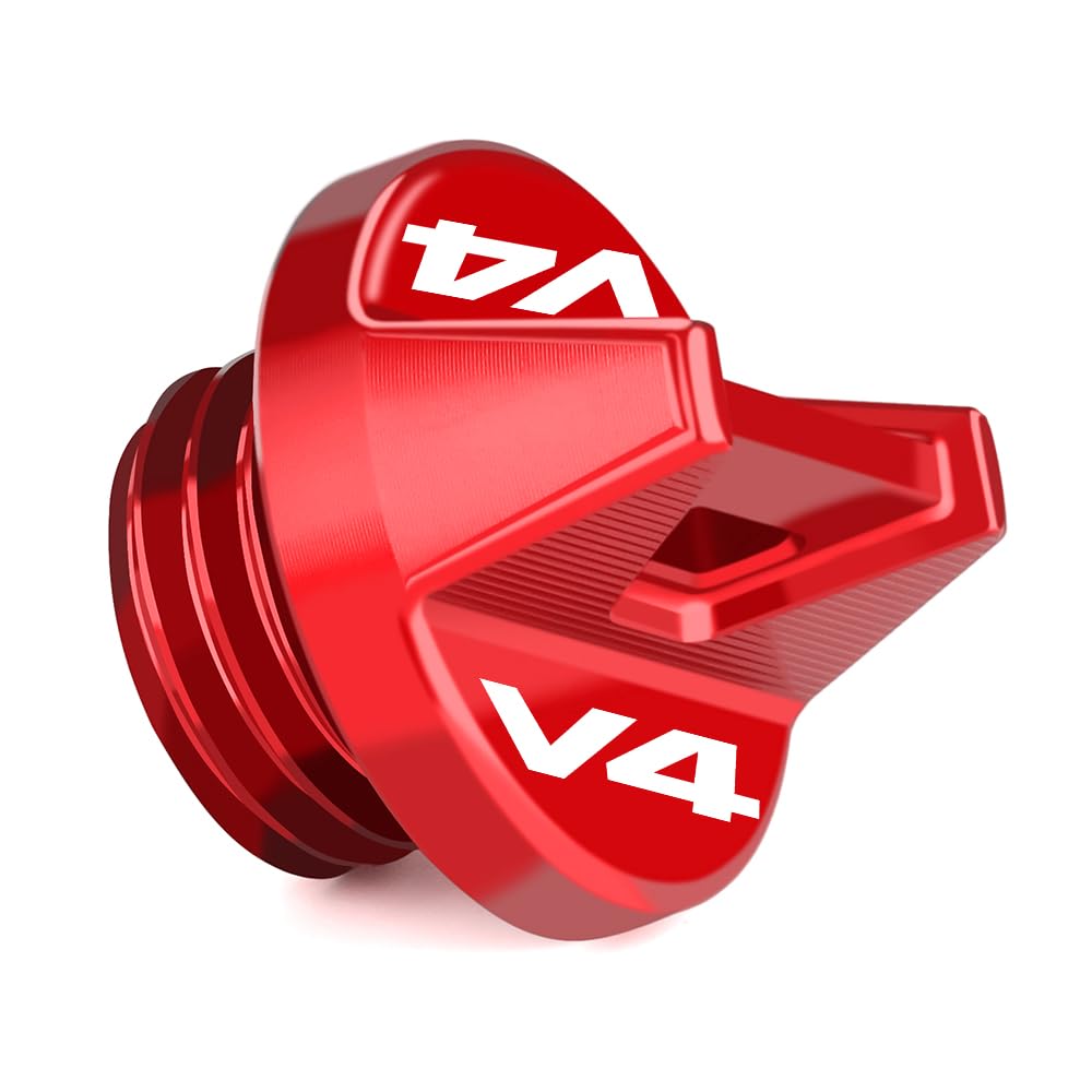 Modeer Pokrywa wlewu oleju do motocykla kompatybilna z Du&cati Diavel V4 2023/2024| Multistrada V4/S 2021/2022/2023 2024 | Panigale V4/S/R 2022 2023 2024, akcesoria (czerwona)