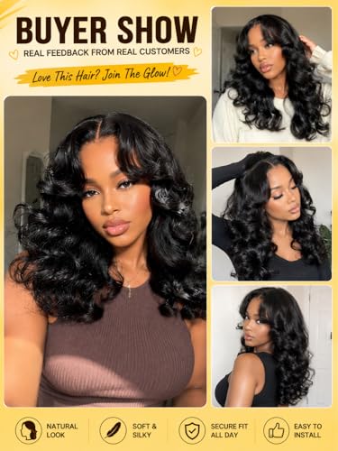 Image of Sunber Body Wave Pre Cut 7x5 Lace Front Wig Human Hair 180% Density 18inch