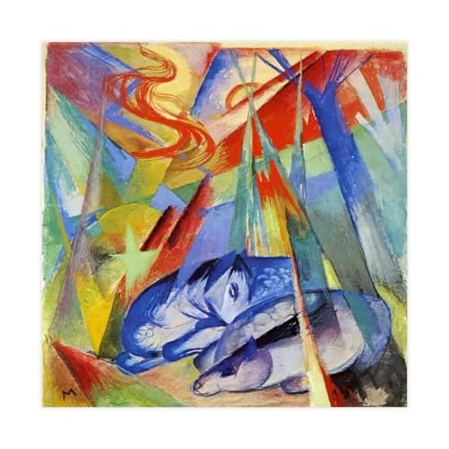 Toile Franz Marc animaux endormis pour mur vide salon