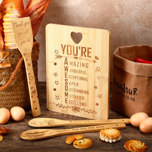 Set de tablas de cortar de bambú Bokon 4 piezas miniatura 6