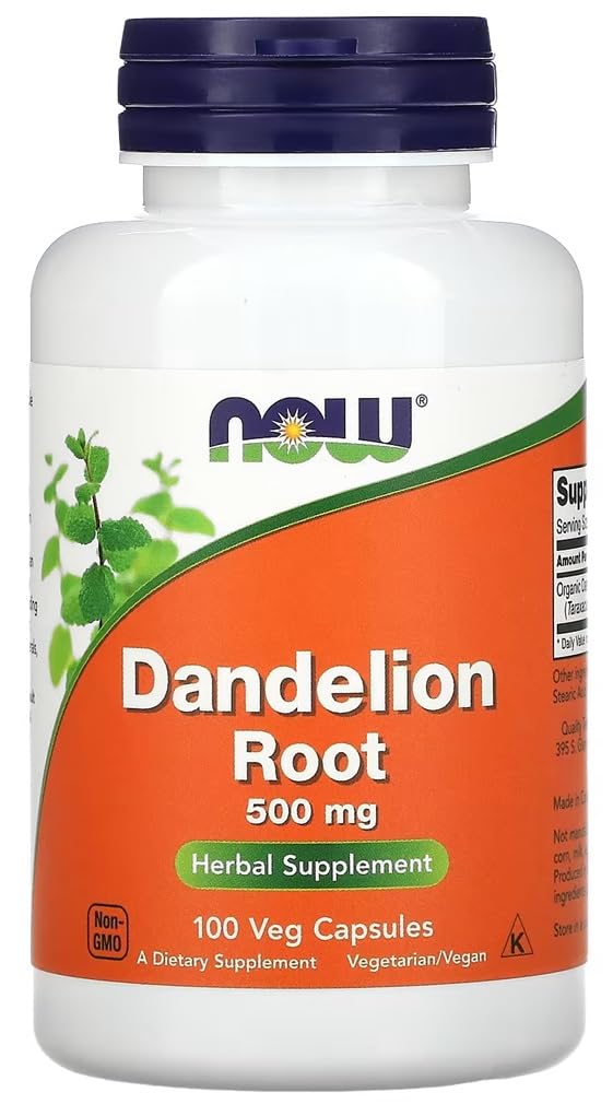 Now Foods – Dandelion Root 500mg | Herbal Support for Liver and Kidney Health – 100 Veg Capsules