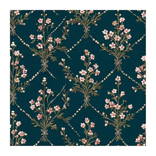 Image of PAPER PLANE DESIGN Vintage Floral Self Adhesive Wallpaper Peel & Stick, Waterproof, Stain-Proof & Self Adhesive Vinyl | Easy to Clean | 16 in X 90 in, Decor for Bedroom, Hallway, Living Room (E)
