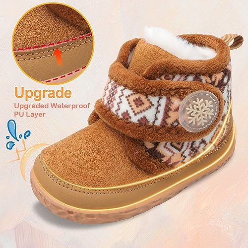 Scurtain Toddler Slippers Girl Boy House Shoes Fuzzy Hard Bottom Winter Boots Baby Cozy Walking Sock Shoes2