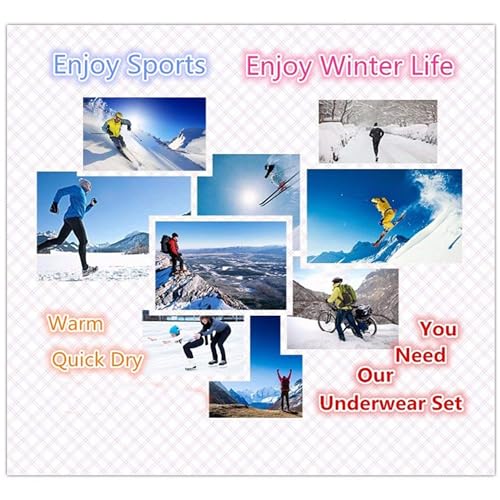 Minghe Boy's Ski Thermal Underwear Set Long John Skin Base Layer Tops and Bottom Moisture Wicking,10,Black - Image 6