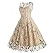 Keyhole Floral Embroidery Dress Mesh Sleeveless Embroidered Dress for Women Flower Dresses Illusion Retro Vintage Cocktail Party Patchwork Knee Length Easter A-line Tulle Evening Dresses Apricot M