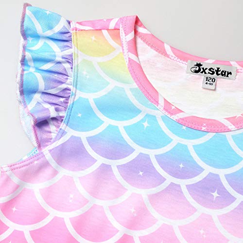 Jxstar Rainbow Mermaid Nightgowns Matching Girls & Dolls Flutter Sleeve Pajamas Pjs #TOP2