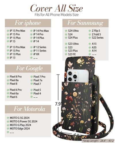 Cute Crossbody Purse Cell Phone Bags for Women - Leather Cellphone Wallet Purse with Handle Rope and Adjustable Shoulder Rope3