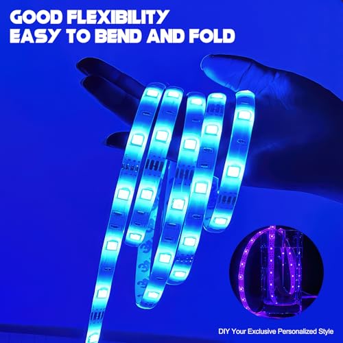 Image of 16.4Ft RGB LED Strip Lights, Bluetooth App Control Led Lights for Bedroom, Cuttable Led Light Strip Lighting and Music Synchronization for Gaming Room Indoor Outdoor Home Decor