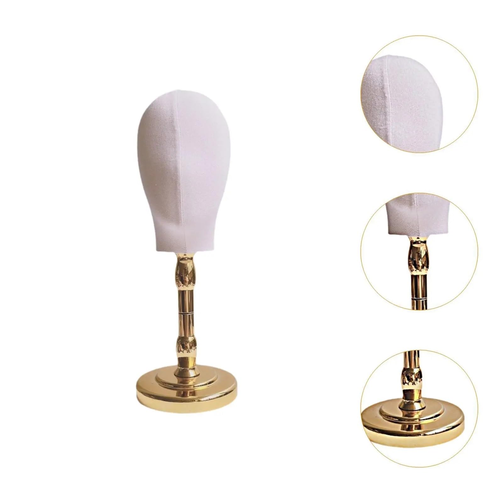 Mannequin Head Wig Display Head Hat Rack,Wig Stand,Multipurpose, Home Decor,Hat Display Stand Manikin Head for Hats Wig(Glod Base)