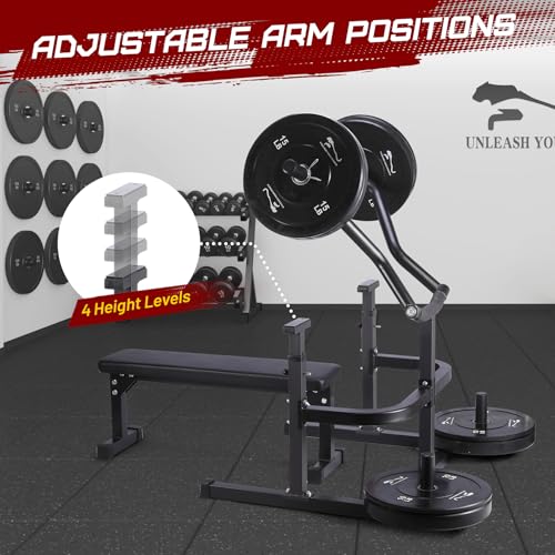 Chest Press Machine with Adjustable Flat Bench,Versatile Bench Press Rack for Home Gym,Bench Press Machine with Independent Converging Arms,Heavy-Duty Steel Structure with Smooth Bearings