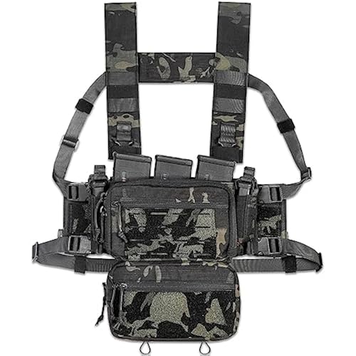 ACE TAC S.O.P. Tactical Chest Rig with 5.56/7.62 & Pistol Magazine Pouch Holders, Wing & Molle Dangler Pouches