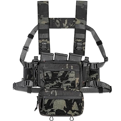 ACE TAC S.O.P. Tactical Chest Rig with 5.56/7.62 Magazine Pouch Holder Pistol Pouch Molle Dangler
