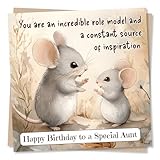 Adorable Happy Birthday Card For Aunt - You Are An Incredible Role Model - Special - Mice, Animals, Heartfelt, Mouse - For Your Aunty, Auntie, Relative