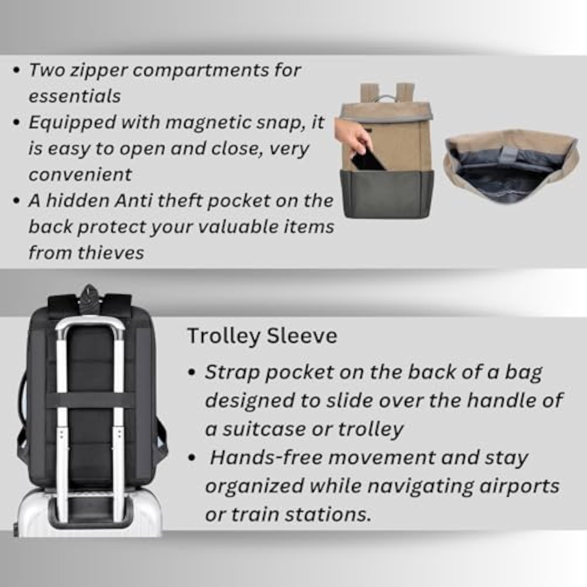Stylish Travel Backpack for Men and Women