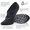 Yoga Socks for Women, Non-Slip Grips & Straps, Home Work Ideal for Pilates, Pure Barre, Ballet, Dance, Barefoot Workout Equipment Non Skid Socks(3Pairs-Black+Grey+Fuchsia-Instep Cross Strap Medium)