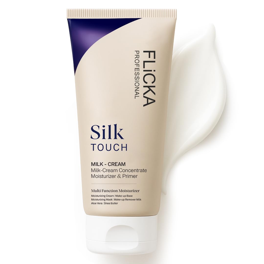 FLiCKA Silk Touch 3 in 1 Moisturizer and Primer for Face | Hydrating, Lightweight, Long-Lasting | Pore Minimizer | Dermatologically Tested | All Skin Types | Makeup Base | 60g | Cruelty-Free