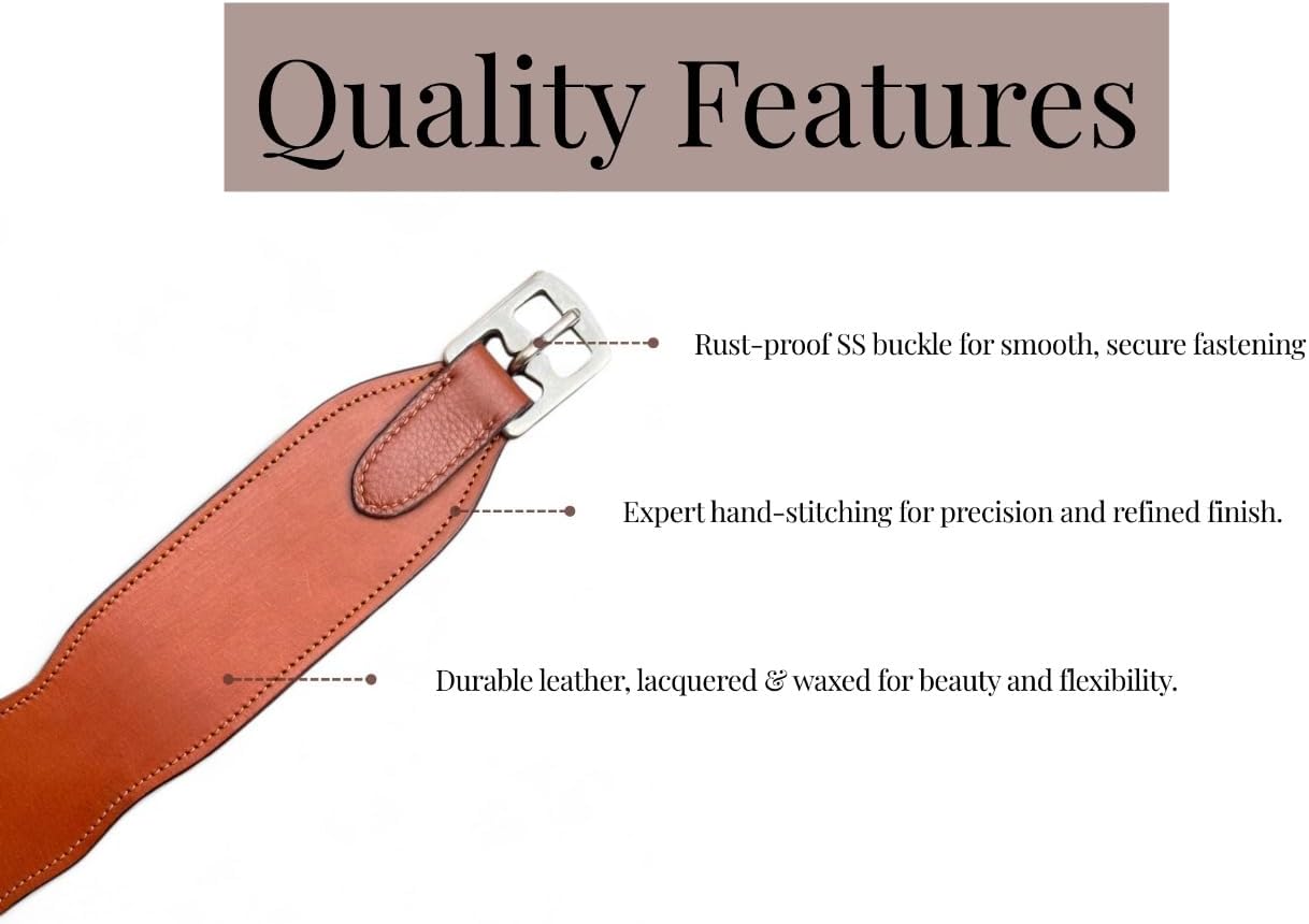 Majestic Ally Wide Body English Stirrup Leathers for Equestrian Riding, Black, Brown, Chestnut, 48-54-60 Inch