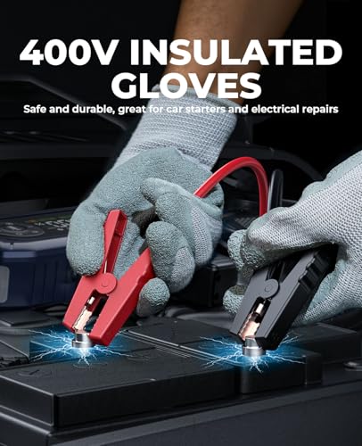 Image of YaberAuto 10-in-1 Jump Starter with Air Compressor 6000A 150PSI Car Battery Jump Starter (All Gas /10L Diesel) 12V Jump Box Car Battery Jumper Starter Portable Jumper Cables, 150W DC, Gloves, Lights