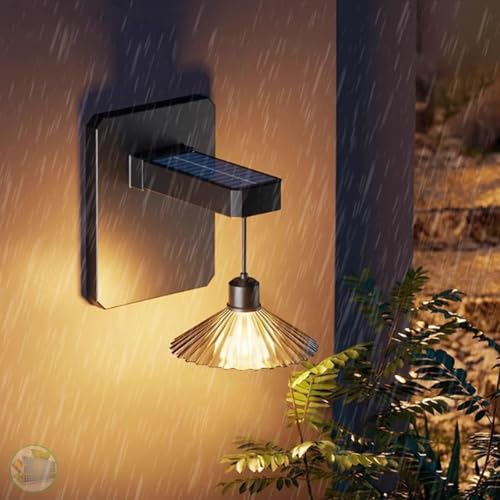 Applique Murale LED Solaire IP65 Noire en Fer Éclairage Extérieur Retro Chic