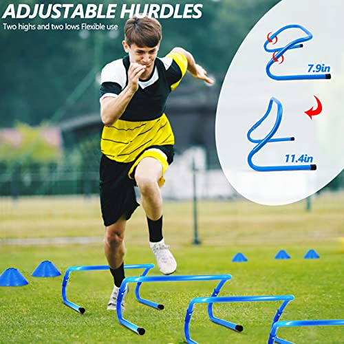 Haootadiy Speed Agility Training Equipment Set, Football Training Equipment for Youth Includes 20FT Agility Ladder,12 Cones,Parachute, Resistance Rope for Training Athletes & Kids (Multicolour)