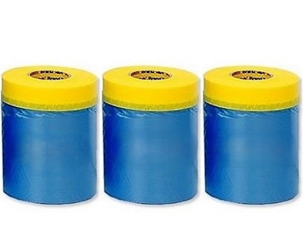 Multi Size Pack - No Residue Painters Plastic Drop Cloth for Painting -Taped Masking Film (65 Feet) (3 of Set (17.7 in))