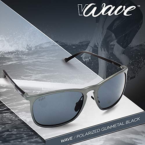 VIRTUE V-Wave Polarized Sunglasses - Black with Smoke Lens2