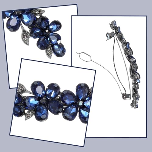 Pinza para cabello con cristales azul Shimmeroo miniatura 3