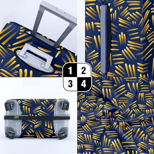 Extra Large Elastic Luggage Cover Stretchable Suitcase Protector with Easy Handle Access & Zipper Closure Ideal Travel Accessory for Large Suitcases Ensures Safety & Style Stripe4