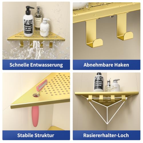 Étagère de douche d'angle en acier inoxydable 304 durable - 4