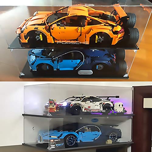 LODIY 2mm Vetrina per Lego 42083 Technic Bugatti Chiron , Teca Acrilico Vetrina per Lego 42083 (Solo Vetrina , Lego modello non incluso)