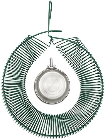 SPLENDIDMODE Hanging Wreath Bird, Squirrel or Chipmunk Feeder - for Whole Peanut and Suet Wreath Style Feeder - Complete with Stainless Steel Water Cup