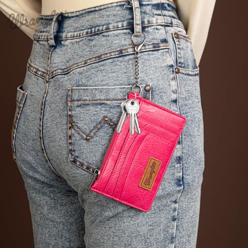 Image of Montana West X Wrangler Credit Card Holder for Women Card & ID Cases Womens Slim Wallet for Cash and Cards Keychain Wallet with Wristlet Strap