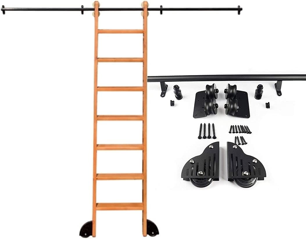 Kit de porte de grange coulissante pour aménagement de bibliothèque de salon contemporain