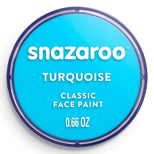 Snazaroo - Pintura facial e corporal, 18 ml, cor turquesa, profissional à base de água, pastilha de aquacor individual para adultos, crianças e efeitos especiais