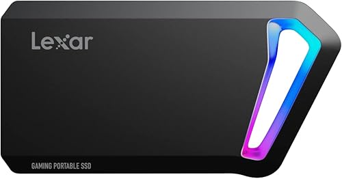 Lexar SSD portátil SL660 BLAZE de 1 TB, compatible con PS5, PS4, Xbox, PC y Mac, lectura de hasta 2000 MBs, LED RGB, USB-C, USB 3.2 Gen 2,