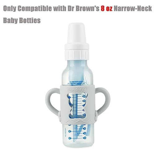 Miniatura 2 de PandaEar Paquete de 4 asas de silicona para biberones compatibles con biberones estrechos de 8 oz/8.5 fl oz, agarres para biberones de bebé