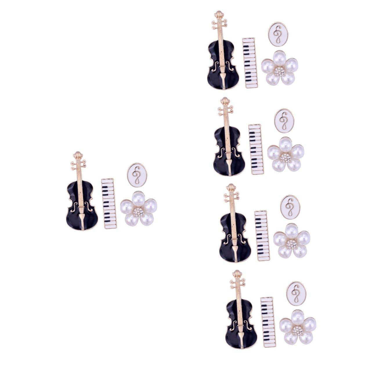 20pezzi Spille Musicali Per Abbigliamento Spille Forma Di Violino e Fiore Per Donne Accessori Eleganti Per Musicisti e Amanti Della Musica