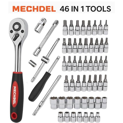 Image of mechdel 46-in-1 Tool Kit for Home Use | Spanner Set | Socket Set | Wrench Set | Hand Tools | Bike Tool Kit Set | Goti Pana Box End Set | Socket Wrench Kit | DIY Car & Household Repair Tools