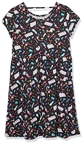 The Children's Place,Short Sleeve Fashion Skater Dress,Black,Medium (7/8)4