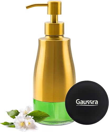 Miniatura 9 de Dispensador de Jabón Negro Gaussra con Posavasos y Adhesivos, Dispensador de Jabón para Cocina, Dispensador de Jabón de Manos para Baño, Dispensador