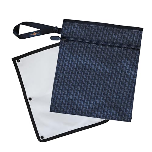 IDAHO JONES Wet Dry Bag - Waterproof Wet Bag for Travel, Wetbag for Swimsuit, Diaper, Clothes, Period Underwear - Breast Pump Parts Organizer - Zippered Pouch with Waterproof Mat - Robin