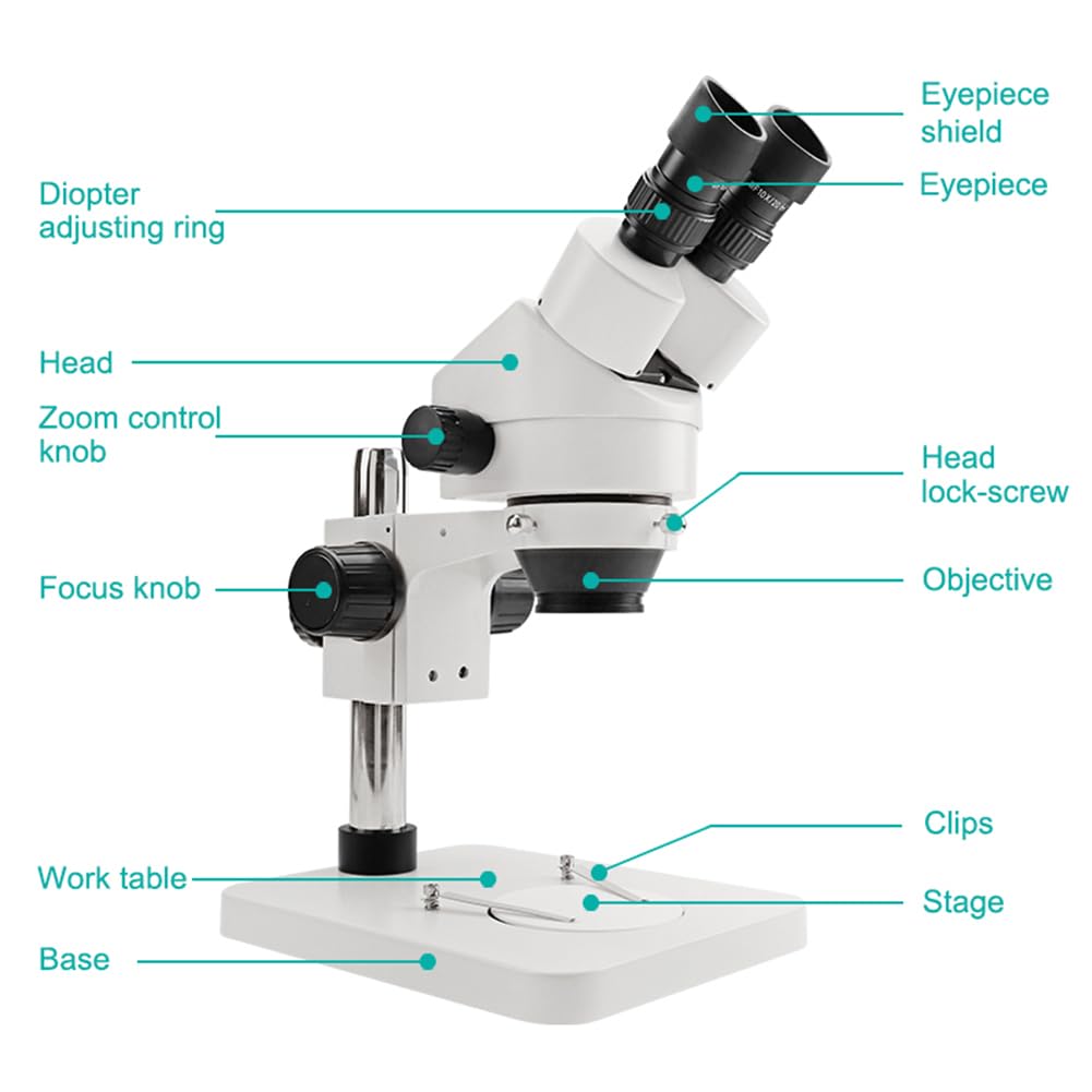 Microscopio binocular de aumento continuo de 7 a 45 aumentos, reparación de relojes, placa de circuito, soldadura, identificación de joyas, microscopio profesional de tres ojos, CCD, tela fundida,