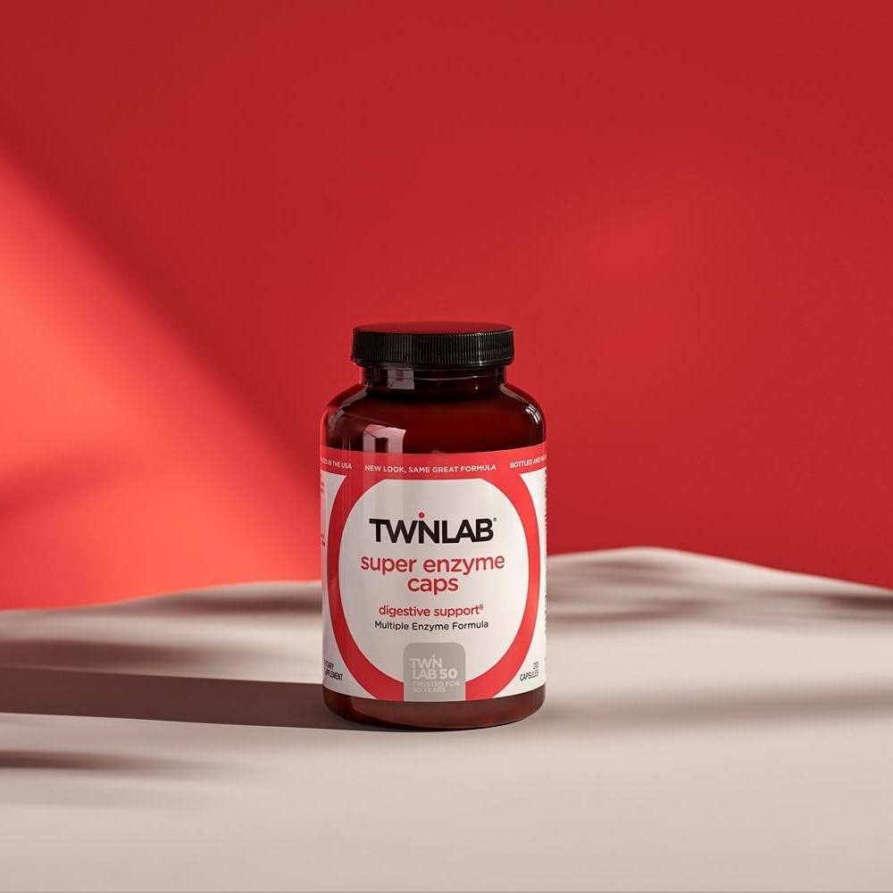Twinlab super enzyme caps | 200 Capsules | Maximum Strength Dietary Supplement for Ddigestion & Energy Production