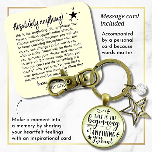 Gutsy Goodness PRKEYW005519 Inspirational Keychain This Is The Beginning Of Anything Life Mantra Star Jewelry Gift thumb #1